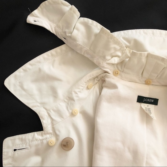 J.Crew Washed Ruffle-collar Trench in White - Picture 2 of 8